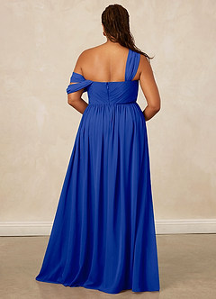 Christian Siriano Bridal for Azazie 1014 Robes de demoiselle d'honneur Robe Trapèze en Mousseline de soie Épaule décolletée Bleu Roi image9