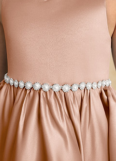 Azazie Julietta vestidos de niña de las flores Vestido de Champán Rosado de Tul de Princesa con Convertible image10