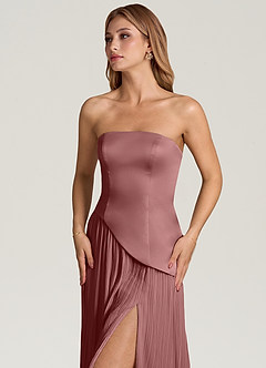 Azazie Tierney Abiti da Damigella Abito Convertibile A-Line in Chiffon Senza Cinturino Rosa Del Deserto image2