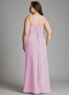 Azazie Agustina Bridesmaid Dresses Candy Pink Mermaid Corset Chiffon Dress image9