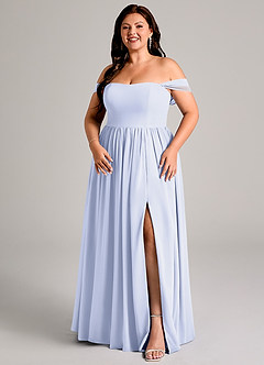 Azazie Calianna Bridesmaid Dresses Lavender A-Line Off the Shoulder Chiffon Convertible Dress image14