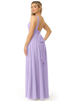 Azazie Kora Bridesmaid Dresses Lilac A-Line Pleated Chiffon Dress image3
