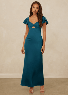 Christian Siriano Bridal for Azazie 1005 Bridesmaid Dresses Ink Blue Sheath Sweetheart Neckline Stretch Satin Dress image4