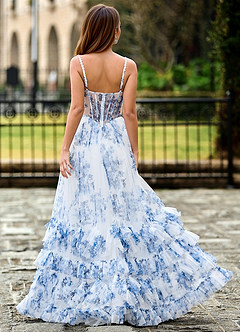 Pomeappy Himmelblau Tüll-Abendkleid image2