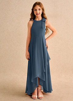 Azazie Boop Girls Formal Flower Girl Dresses Neptune A-Line Bow Chiffon Dress image3