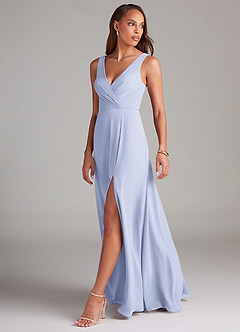 Azazie Nelly Bridesmaid Dresses Lavender A-Line Pleated Chiffon Dress image4