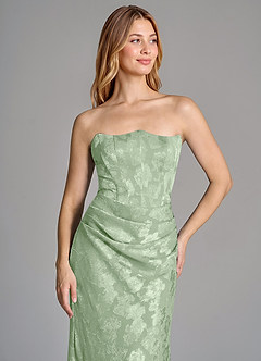 Azazie Ezrena Robes de demoiselle d'honneur Robe Sirène Convertible en Blumen-Burnout Sans bretelles Vert Sauge image2