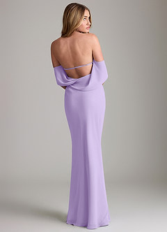 Azazie Lusinda Bridesmaid Dresses Lilac Mermaid Off the Shoulder Chiffon Convertible Dress image2