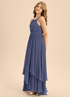 Azazie Elliora Junior A-Linie Plissee Chiffon Kleid Sturm image6