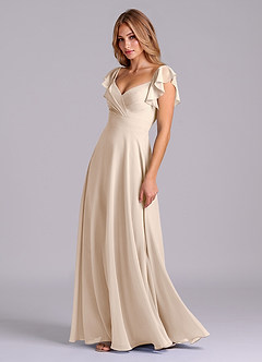 Azazie Leilani Bridesmaid Dresses White Alabaster A-Line Pleated Chiffon Dress image4