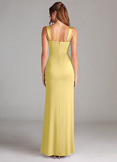 Azazie Denice Suknie dla druhen Osłona Pofałdowany Satyna elastyczna Do ziemi Sukienka image2