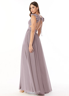 Azazie Kasia Bridesmaid Dresses Dusk A-Line Ruched Chiffon Dress image4