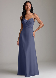 Azazie Kali Brudtärnklänningar Klä av A-Linje i Chiffong Plisserad Stormig image1