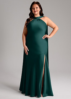 Azazie Kinsley Brautjungfernkleider Meerjungfrau-Linie Seitliche Cut-Outs Stretch-Satin Kleid Kiefer image8