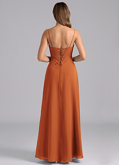 Azazie Valentine Bridesmaid Dresses Cinnamon A-Line Corset Chiffon Dress image2