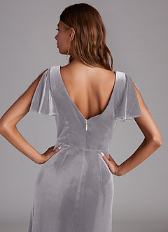 Azazie Soren Bridesmaid Dresses French Lilac A-Line Velvet Dress image2