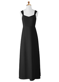 Azazie Denice Junior A-Linie Chiffon Kleid Schwarz image8