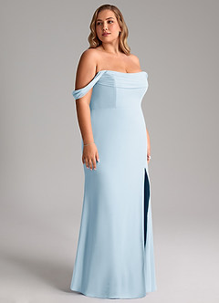 Azazie Saige Bridesmaid Dresses Sky Blue A-Line Off the Shoulder Chiffon Convertible Dress image13