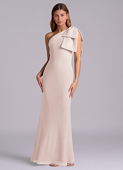 Azazie Yuanna Bridesmaid Dresses Rose Petal Mermaid One Shoulder Chiffon Dress image4