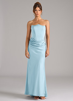 Azazie Debby Bridesmaid Dresses Sky Blue Mermaid Strapless Stretch Satin Convertible Dress image5