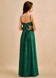 Azazie Snookums Girls Formal Flower Girl Klänningar Klä A-Line i Blommig Utbrändhet Plisserad image1