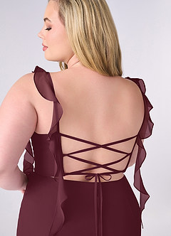 Barbie ♥ Azazie Bridesmaid Dresses Cabernet Mermaid Corset Chiffon Dress image10