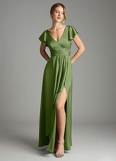 Azazie Omari Bridesmaid Dresses Juniper A-Line Stretch Satin Dress image1