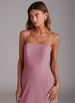 Azazie Wren Brautjungfernkleider A-Linie Schulterfrei Chiffon Kleid Vintage Mauve image2