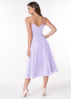 Azazie Clarissa Bridesmaid Dresses Lilac A-Line V-Neck Chiffon Dress image2