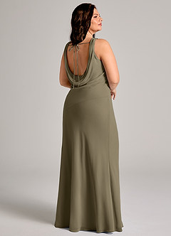 Azazie Rylina Bridesmaid Dresses Willow Green Mermaid Pleated Chiffon Dress image8