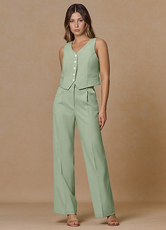 front Rowan Verde Salvia Completo 2 pezzi con trama raffinata