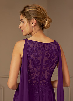 Azazie Joules Mère de la mariée Robes Robe Trapèze en Mousseline de soie Paillettes Grain De Raisin image8