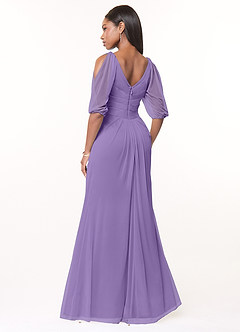 Azazie Noelia Final Sale Tahiti A-Line Pleated Mesh Dress image2