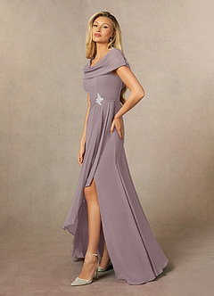 Azazie Mary Mother of the Bride Dresses Dusk A-Line Side Slit Chiffon Dress image2