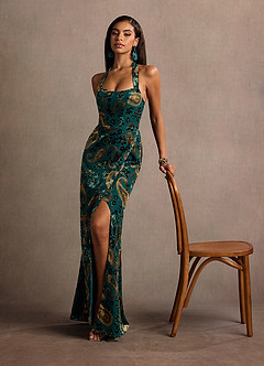 Selina Teal Multi Maxi Dress