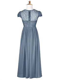 Azazie Delevingne Junior Abito A-Line in Chiffon Pizzo Crepuscolo image7