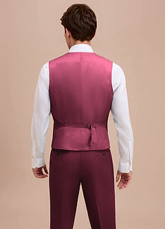 front Ethan Burgundy Refined Weave Suit Vest