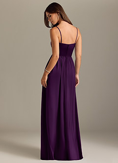 Azazie Calianna Bridesmaid Dresses Grape A-Line Off the Shoulder Stretch Satin Convertible Dress image2
