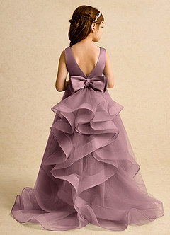 Azazie Lior Flower Girl Dresses Vintage Mauve Ball-Gown Pleated Tulle Dress image8