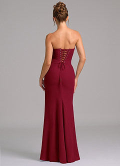 Azazie Sorrel Bridesmaid Dresses Burgundy Mermaid Corset Chiffon Dress image2