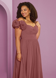 Barbie ♥ Azazie Bridesmaid Dresses Amethyst A-Line Off the Shoulder Chiffon Convertible Dress image4