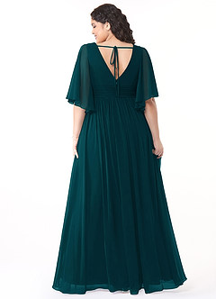 Azazie Temeka Bridesmaid Dresses Pine A-Line Ruched Chiffon Dress image8