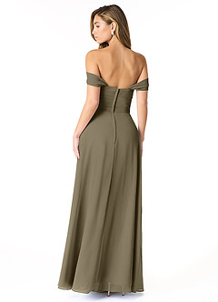 Azazie Kaitlynn Abiti da Damigella Abito Convertibile Impero in Chiffon Increspato Willow Green image3