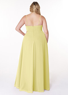 Azazie Moira Abiti da Damigella Abito A-Line in Chiffon con Scollo a U Sorbetto Al Limone image9