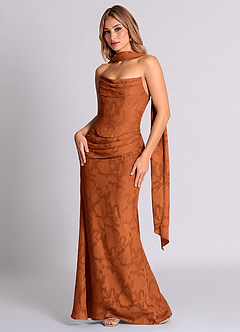 Azazie Sorrel At-home Try On Dresses Black Mermaid Corset Floral Burnout Convertible Dress image3