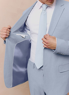 front Savile Light Blue Wool Blend Suit Jacket