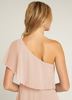 Azazie Lizzy Final Sale English Rose A-Line One Shoulder Chiffon Dress image5