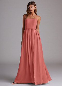 Azazie Calianna Robes de demoiselle d'honneur Robe Trapèze Convertible en Mousseline de soie Épaules dénudées Antique Rose image4