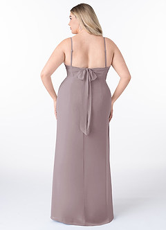 Azazie Mai Brautjungfernkleider Etui Plissee Chiffon Kleid Dämmerung image8