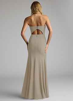 Azazie Jacqueline Final Sale Taupe Mermaid Sweetheart Neckline Stretch Crepe Convertible Dress image3